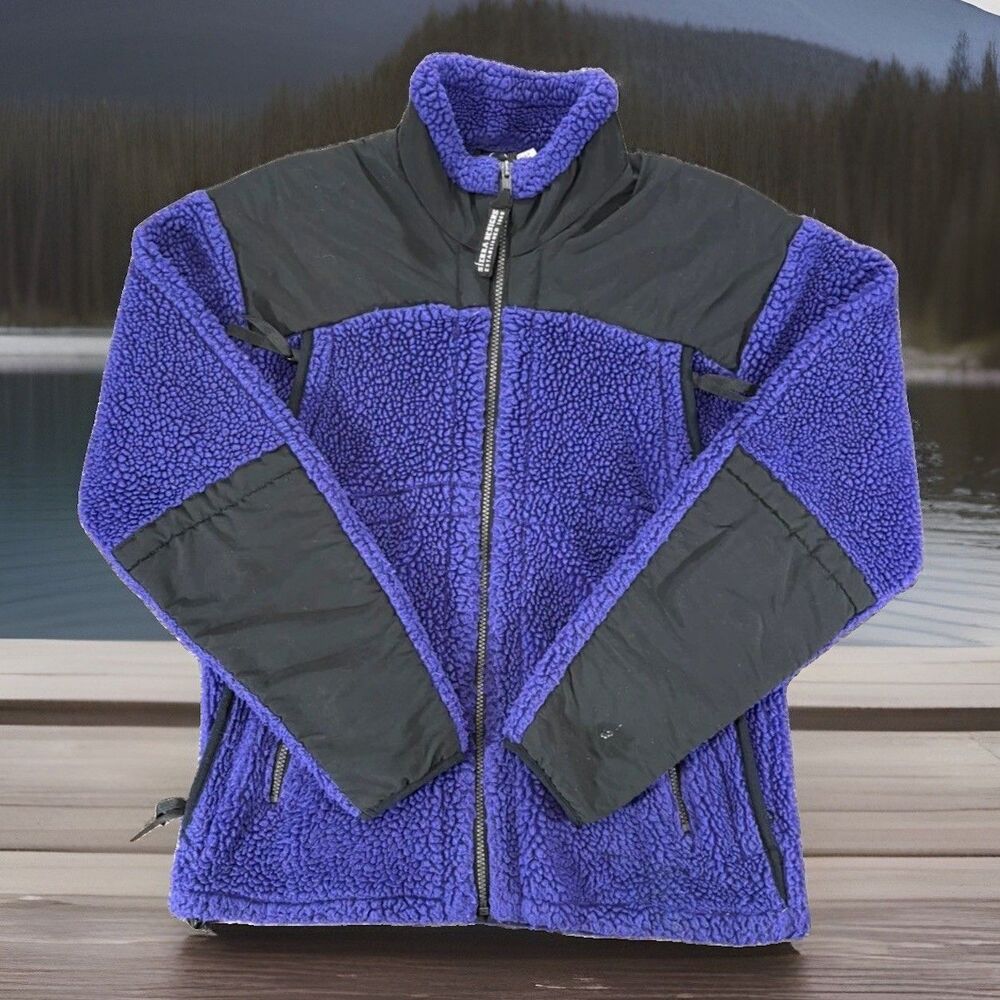 Sierra Designs Vintage Fleece Sherpa Jacket Womens Small Purple Made in USA